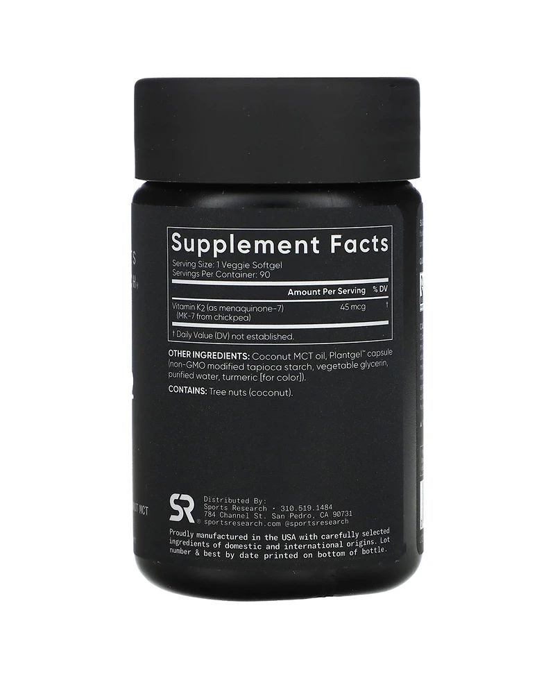 Sports Research Vitamin K2 Low Dose 45 mcg