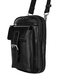 Mancini Men's Leather Crossbody Organizer Bag