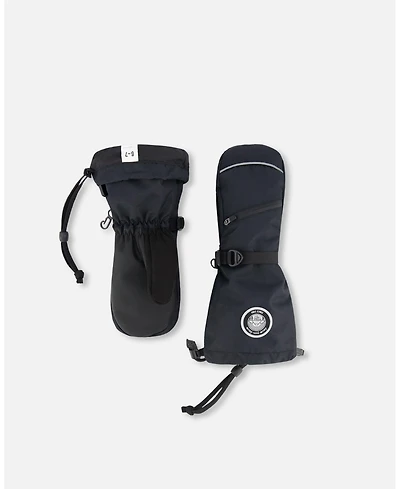 Deux par Kids Unisex Winter Mittens Teknik Black