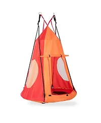 2-in-1 40 Inch Kids Hanging Chair with Detachable Swing Tent Set