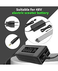 Urbanmax 54.6V 2A Electric Charger for 48V Lithium Battery with 4 Output Heads