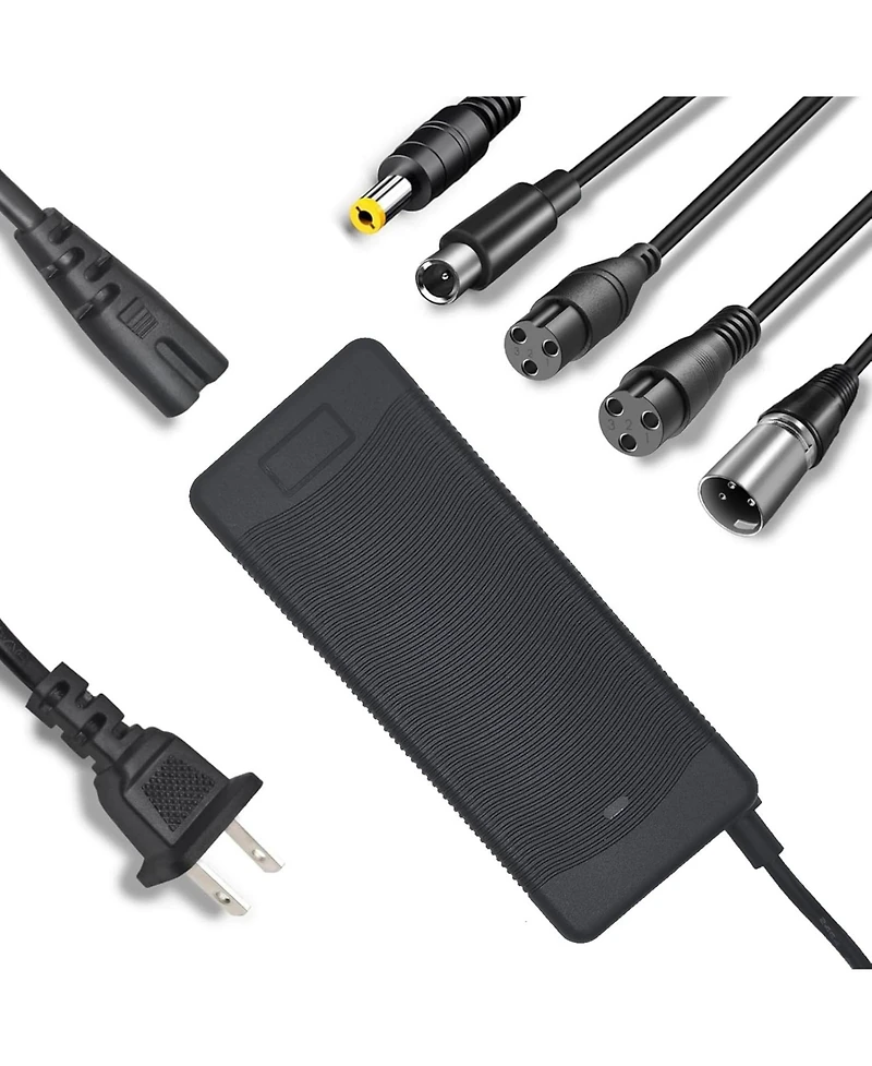 Urbanmax 48V Electric Bike Charger, 54.6V 2A Fast Charger with 5 Plugs for Ebike, Scooter