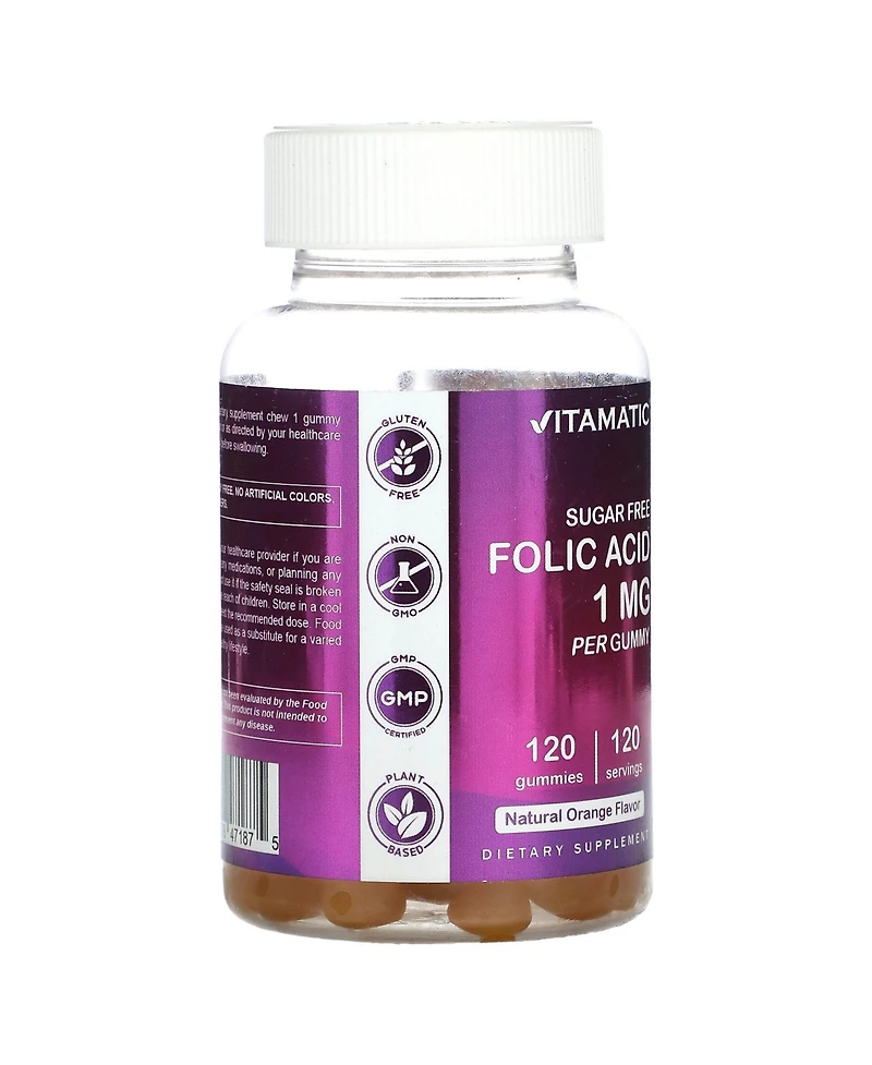 Vitamatic Sugar Free Folic Acid Natural Orange 1 mg