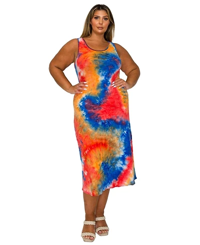 L I V D Women's Plus Zola Tie Dye Tank Dress