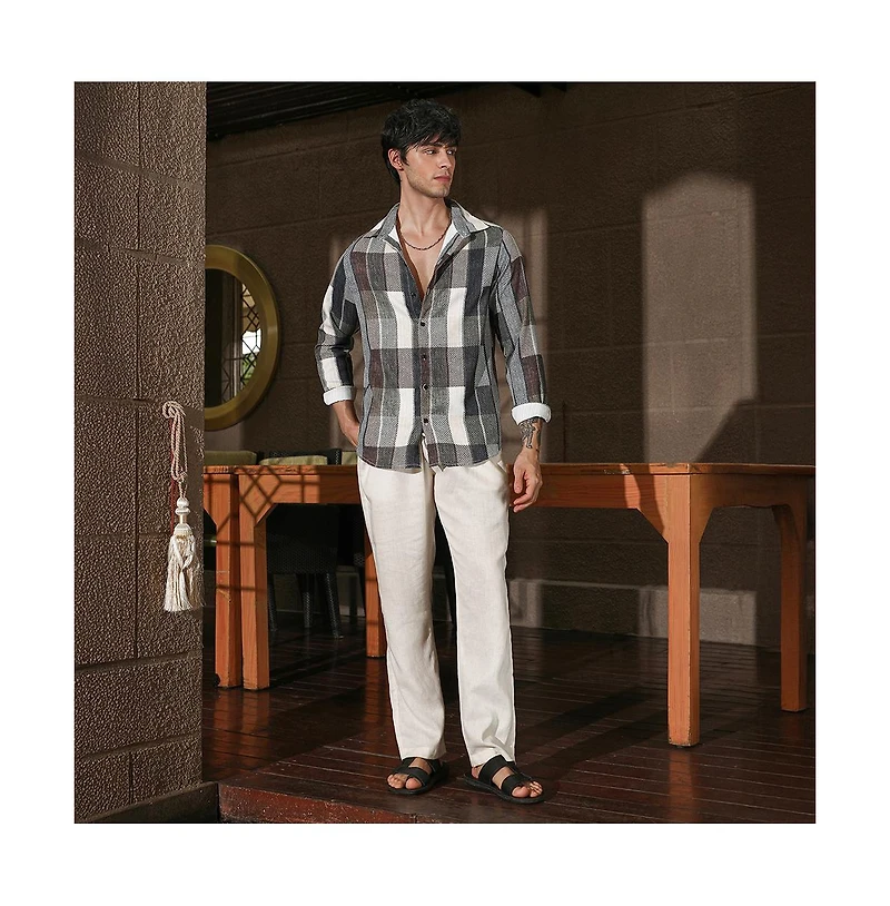 Campus Sutra Men's Multicolour Woven-Block Oversized Shirt