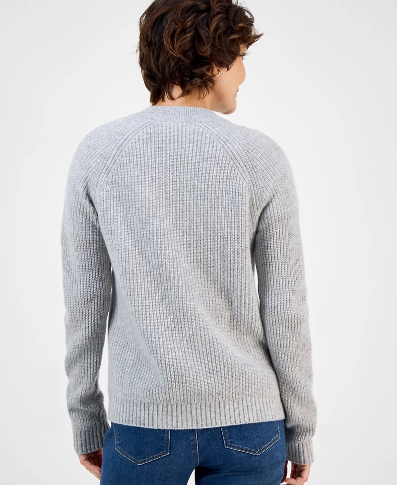 Charter Club Women's 100% Cashmere Shaker-Stitch Bomber Jacket, Macy's Exclusive