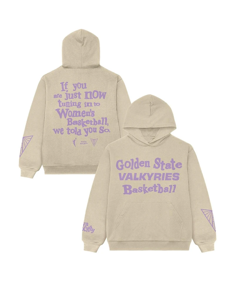 Playa Society Men's and Women's Cream Golden State Valkyries "We Told You So" Pullover Hoodie