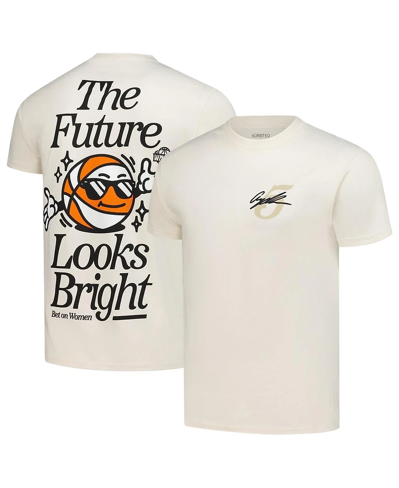 Kur8ted Men's and Women's Angel Reese Cream Chicago Sky The Future Looks Bright T-Shirt