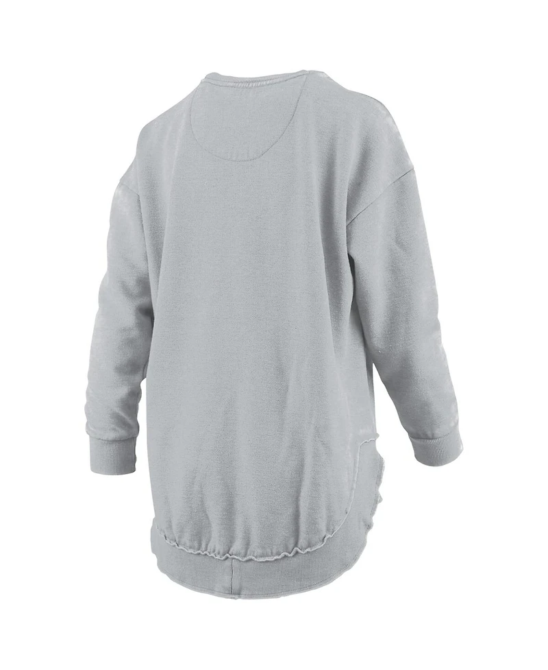 Pressbox Women's Gray UConn Huskies 2025 Wbb National Champions Melange Poncho Pullover Sweatshirt