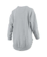 Pressbox Women's Gray UConn Huskies 2025 Wbb National Champions Melange Poncho Pullover Sweatshirt