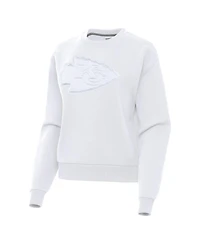 Antigua Women's White Kansas City Chiefs Victory Pullover Sweatshirt