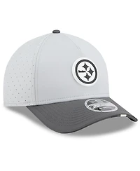 New Era Men's Gray/Graphite Pittsburgh Steelers 2025 Nfl Training Camp A-Frame 9FORTY Adjustable Hat