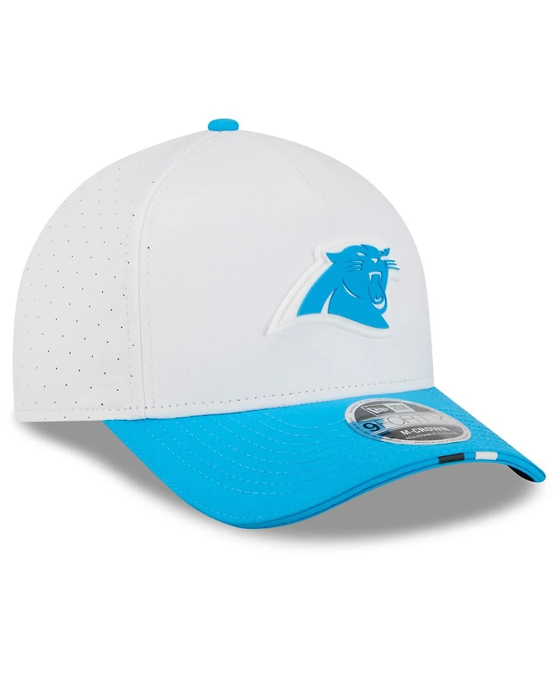New Era Men's White/Blue Carolina Panthers 2025 Nfl Training Camp A-Frame 9FORTY Adjustable Hat