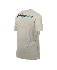 New Era Men's Light Beige Miami Dolphins Multi Patch T-Shirt