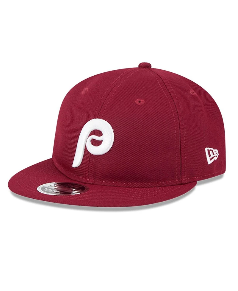 New Era Men's Maroon Philadelphia Phillies Baseball Hall of Fame Retro Crown 9FIFTY Adjustable Hat