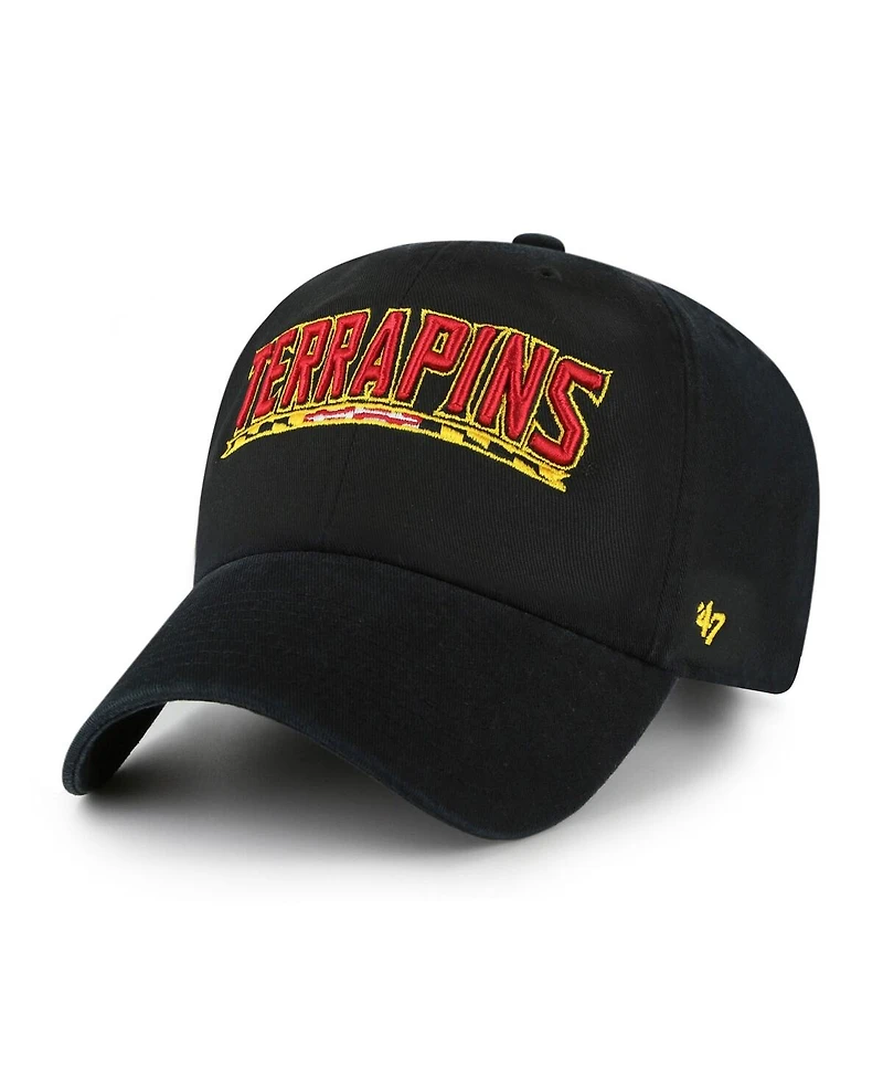 '47 Brand Men's Black Maryland Terrapins Clean Up Adjustable Hat