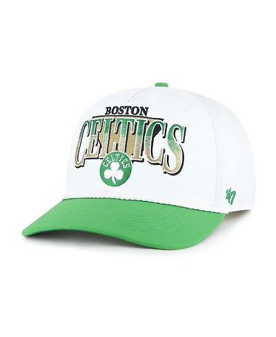 '47 Brand Men's White/Kelly Green Boston Celtics Tribute Two-Tone Hitch Adjustable Hat