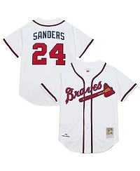 Mitchell & Ness Men's Deion Sanders White Atlanta Braves Cooperstown Collection 1992 Authentic Jersey