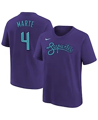 Nike Big Boys and Girls Ketel Marte Purple Arizona Diamondbacks Fuse City Connect Name Number T-Shirt