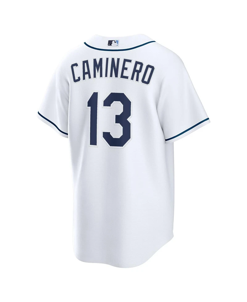 Nike Boys and Girls Junior Caminero White Tampa Bay Rays Home Replica Jersey