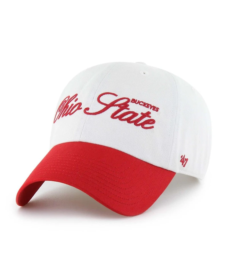 '47 Brand Men's White Ohio State Buckeyes Contemporary Basics Foundation Clean Up Adjustable Hat