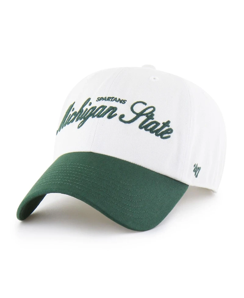 '47 Brand Men's White Michigan State Spartans Contemporary Basics Foundation Clean Up Adjustable Hat