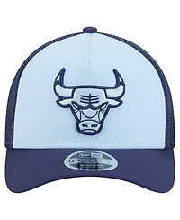 New Era Big Boys and Girls Light Blue Chicago Bulls Colorpack A-Frame 9FORTY Trucker Adjustable Hat
