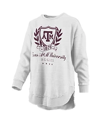 Pressbox Women's Heather Gray Texas A&M Aggies Field Day Melange Poncho Pullover Sweatshirt