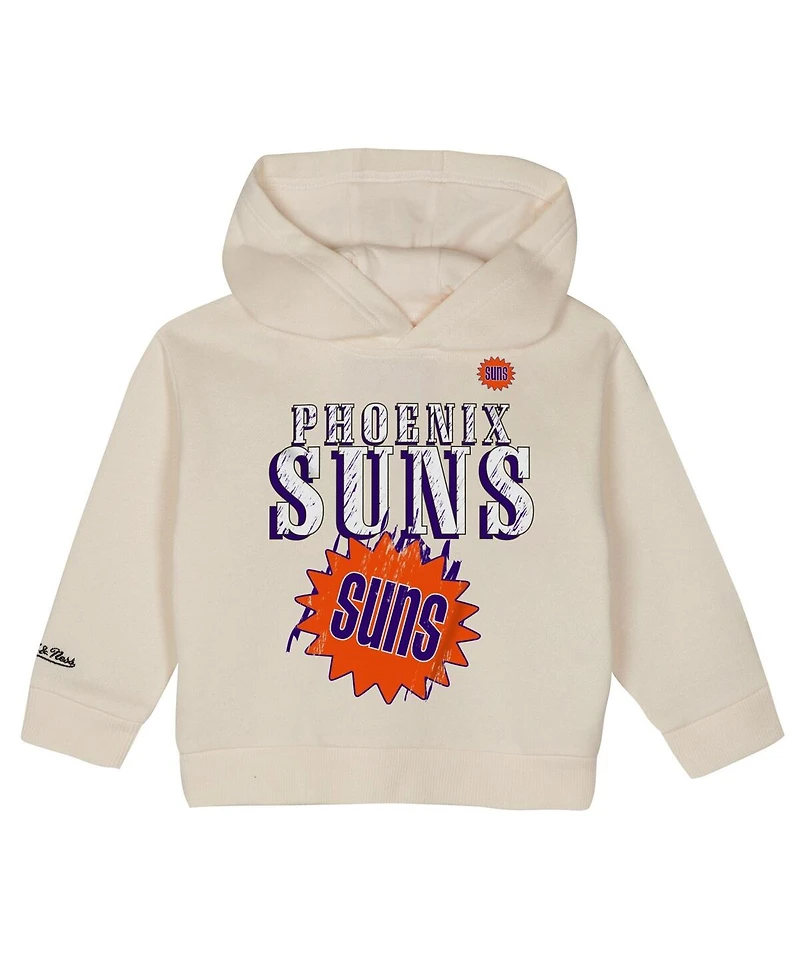 Mitchell & Ness Toddler 2-Piece Cream Phoenix Suns Hang Time Oversized Pullover Hoodie and Pants Set