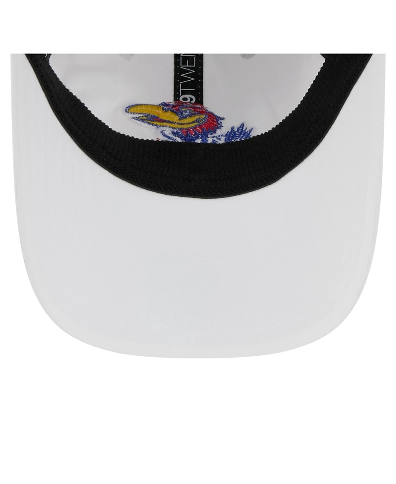 New Era Men's White Kansas Jayhawks Active Ripstop 9TWENTY Adjustable Hat