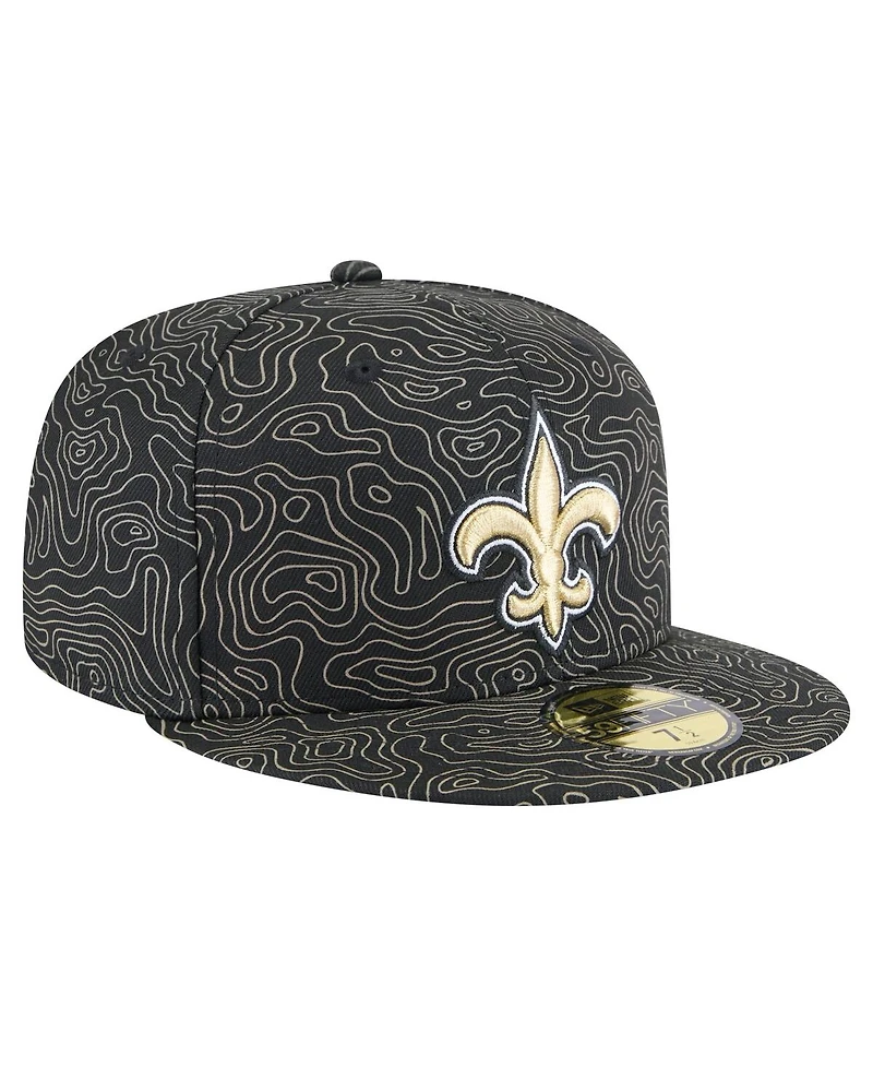 New Era Men's Black New Orleans Saints Geo 59FIFTY Fitted Hat
