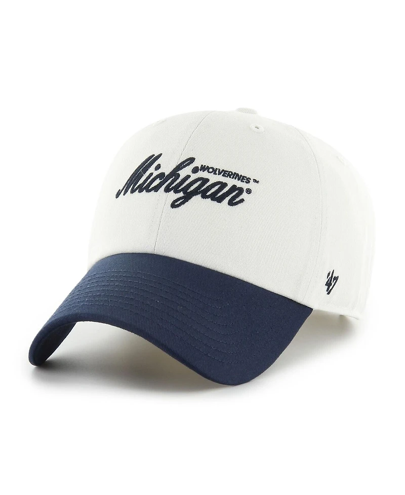 '47 Brand Men's White Michigan Wolverines Contemporary Basics Foundation Clean Up Adjustable Hat