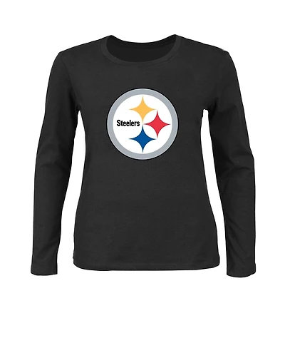 Fanatics Women's Black Pittsburgh Steelers Plus Size Long Sleeve T-Shirt