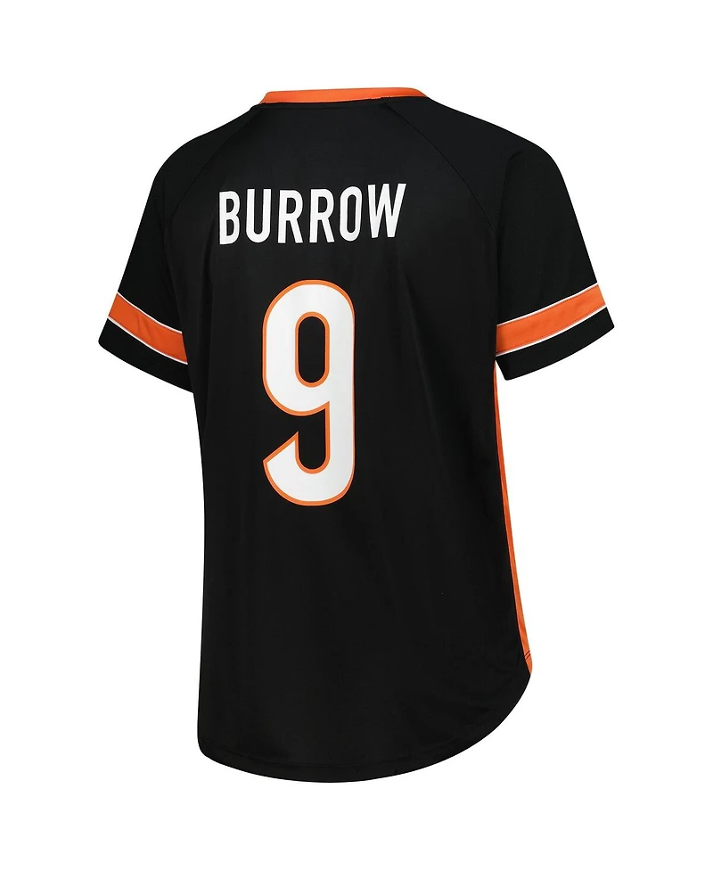 Fanatics Women's Joe Burrow Black Cincinnati Bengals Plus Name Number Lace-Up T-Shirt