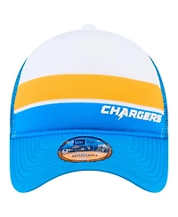 New Era Big Boys and Girls Powder Blue Los Angeles Chargers Sport Night Color Block 9FORTY A-Frame Trucker Adjustable Hat