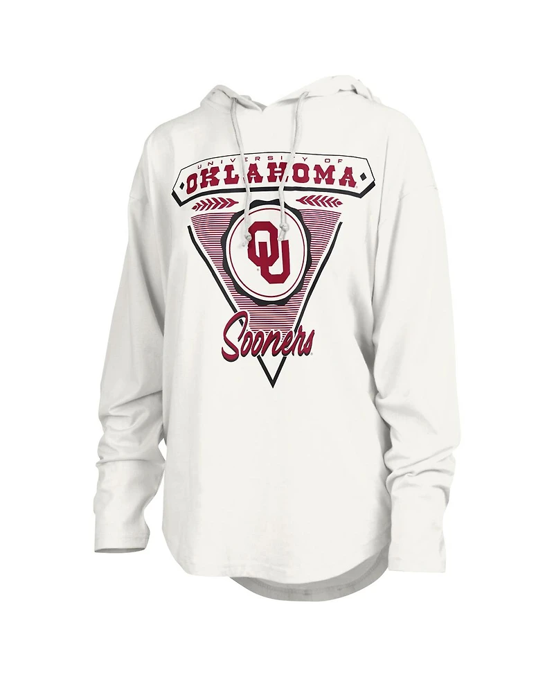 Pressbox Women's White Oklahoma Sooners San Bruno Hoodie Long Sleeve T-Shirt