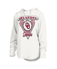 Pressbox Women's White Oklahoma Sooners San Bruno Hoodie Long Sleeve T-Shirt