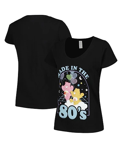 Mad Engine Women's Black Care Bears Made the '80s Scoop Neck T-Shirt
