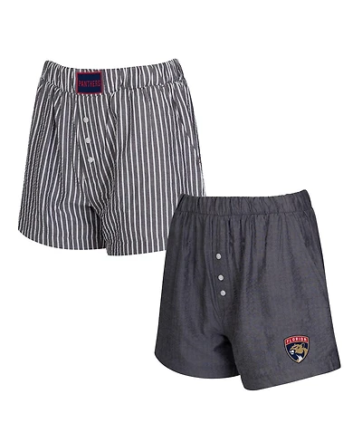 Concepts Sport Women's 2-Pack Charcoal Florida Panthers Boxer Shorts Set