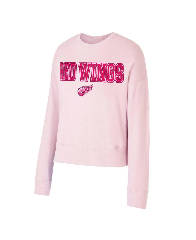 Concepts Sport Women's Pink Detroit Red Wings Tonal Pullover Tri-Blend Sweatshirt