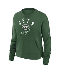 Nike Women's Green New York Jets High Hip Fleece Pullover Sweatshirt