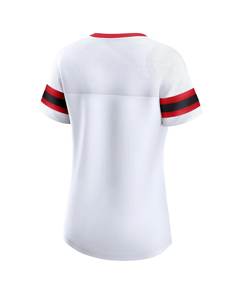 Fanatics Women's White Wisconsin Badgers Iconic Athena T-Shirt