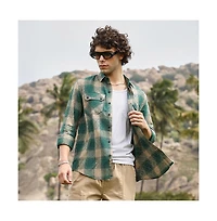 Campus Sutra Men's Buffalo Check Utility Shirt