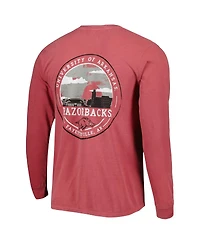 Image One Men's Cardinal Arkansas Razorbacks Circle Campus Scene Long Sleeve T-Shirt