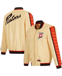 Jh Design Men's Tan Detroit Pistons 2024/25 City Edition Full-Zip Nylon Bomber Jacket