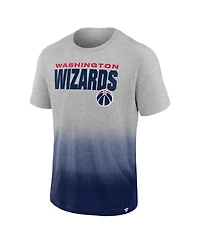 Fanatics Men's Heathered Gray/Navy Washington Wizards Board Crasher Dip-Dye T-Shirt
