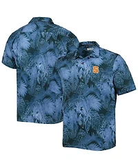Tommy Bahama Men's Navy Syracuse Orange Coast Luminescent Fronds IslandZone Button-Up Camp Shirt