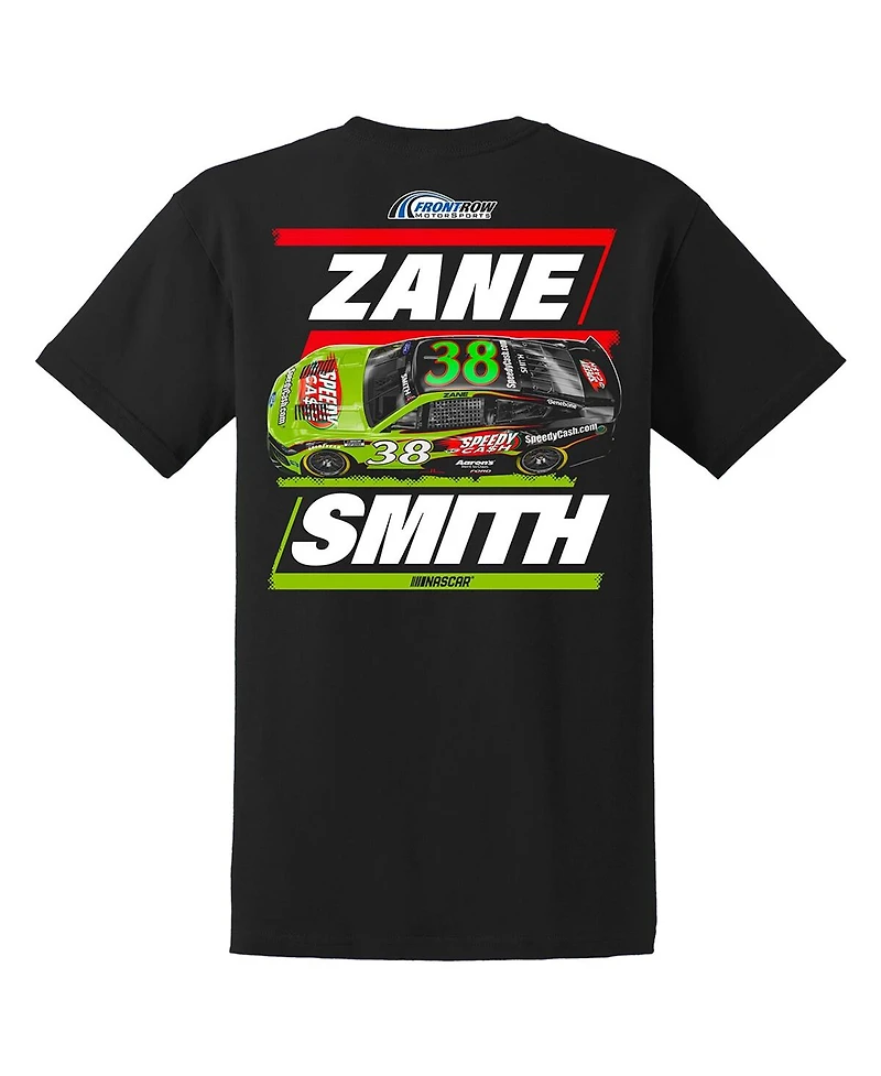 Front Row Motorsports Men's Black Zane Smith Speedy Cash Car T-Shirt