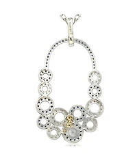 Suzy Levian New York Suzy Levian Sterling Silver Sapphire Multi-Circle Center Stone Pendant
