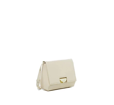 Susu Leather Saddle Bag Off White Crossbody Purse Cream Women's Handbag